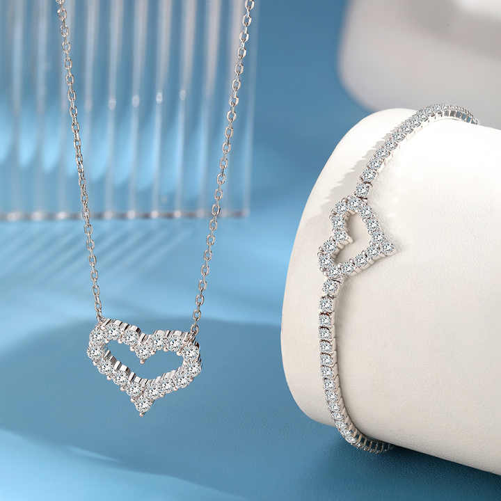 925 Sterling Silver Hollow Love Bracelet – Trendy & Stackable