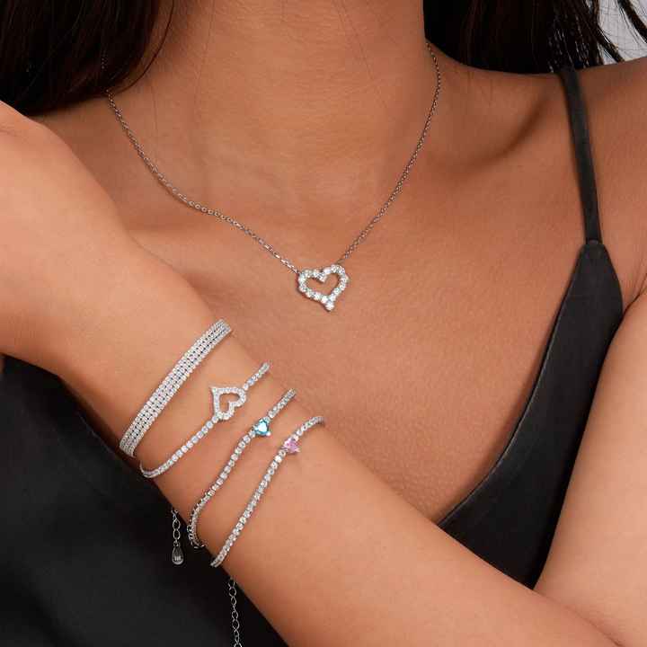 925 Sterling Silver Hollow Love Bracelet – Trendy & Stackable