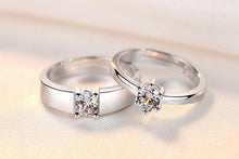 Load image into Gallery viewer, 925 Sterling Silver Pink CZ Adjustable Ring Set
