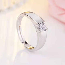 Load image into Gallery viewer, Minimal 925 Sterling Silver CZ Wedding Couple Ring Set
