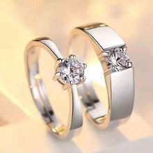 Load image into Gallery viewer, Minimal 925 Sterling Silver CZ Wedding Couple Ring Set
