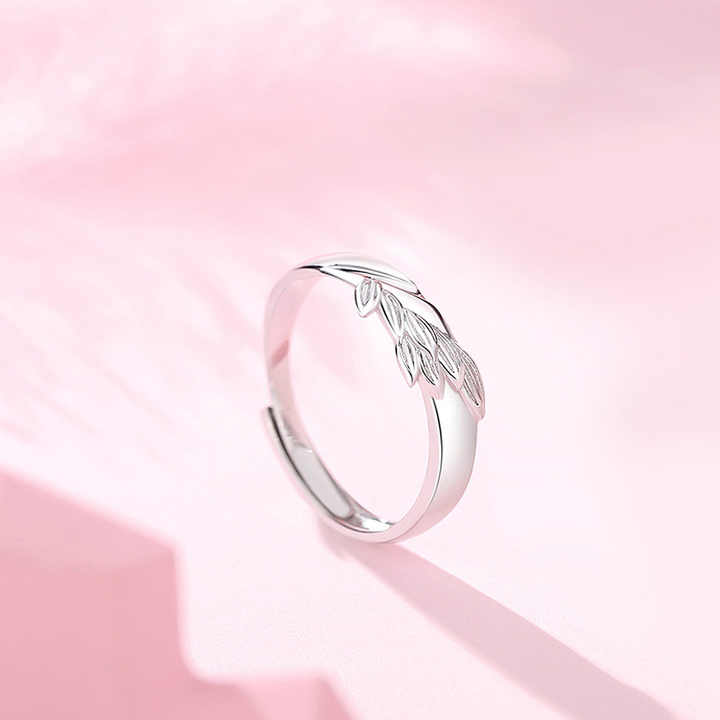 925 Sterling Silver Angel Wings Couple Ring