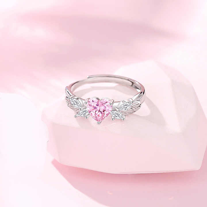 925 Sterling Silver Angel Wings Couple Ring
